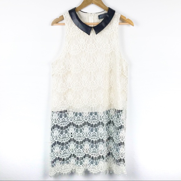 ASTR Ivory Black Lace Sleeveless Dress NWT - Picture 2 of 10